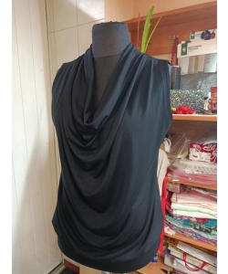 Tunika Alma - czarna z lejącym dekoltem typu woda